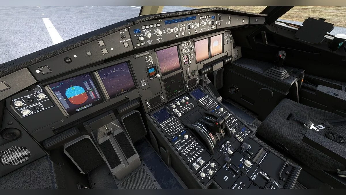 Microsoft Flight Simulator — Чорна кабіна та синє освітлення для A320