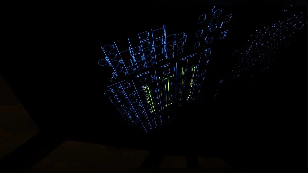 Microsoft Flight Simulator — Чорна кабіна та синє освітлення для A320