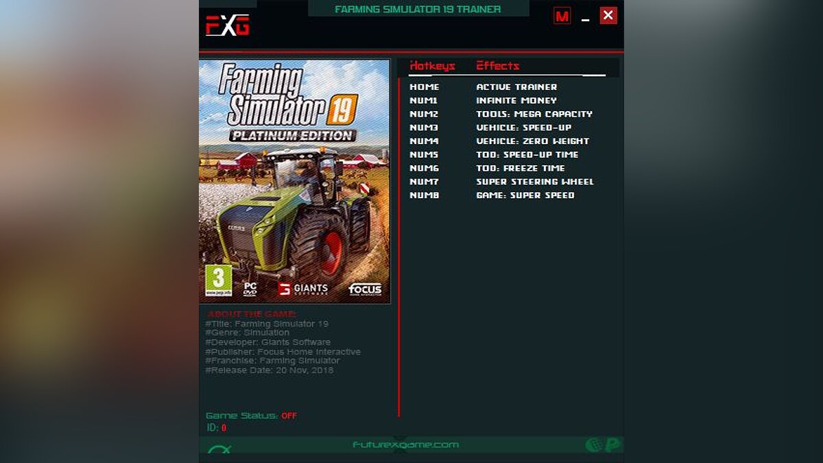 Farming Simulator 19 — Trainer (+8) [1.7.1.0]