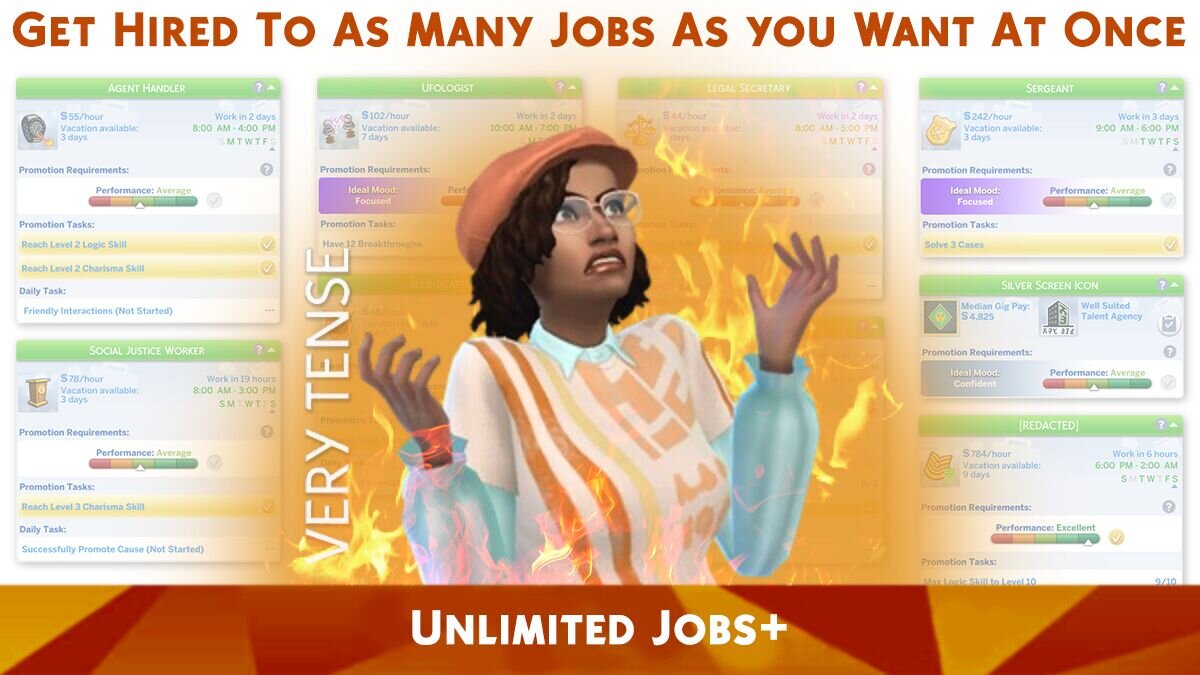 The Sims 4 — Unlimited number of jobs