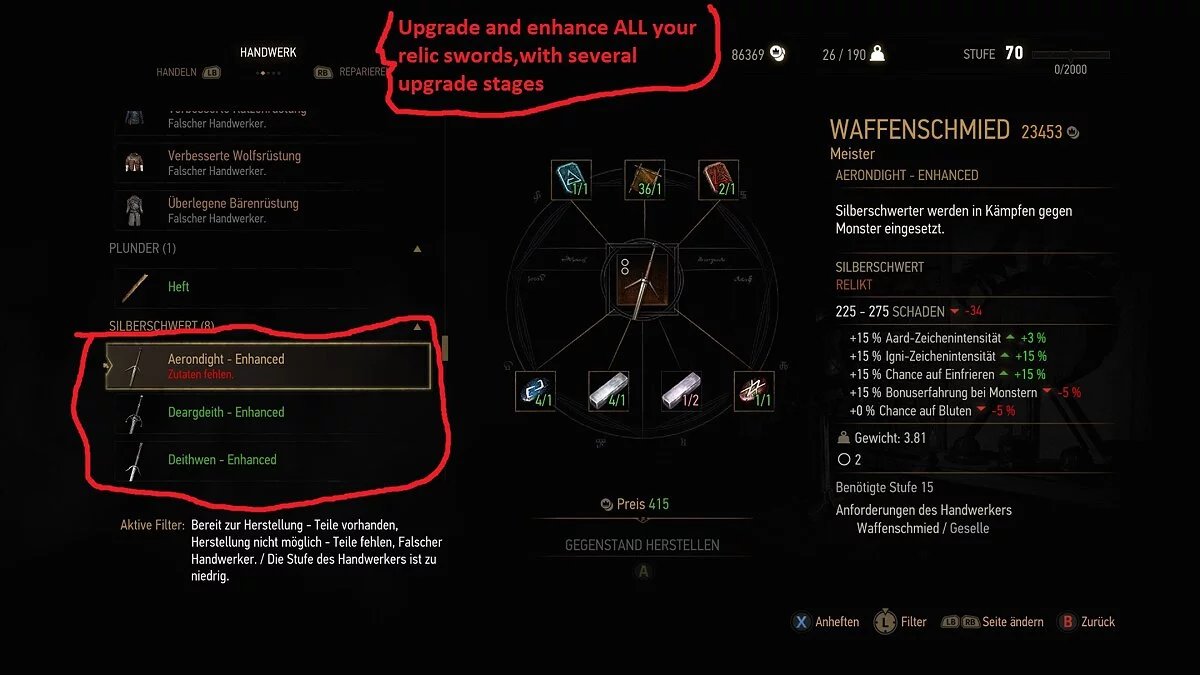 The Witcher 3: Wild Hunt - Complete Edition — Новая система улучшения