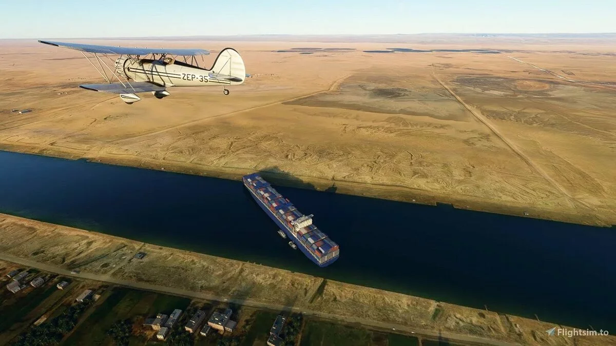 Microsoft Flight Simulator — Suez Canal and stuck tanker