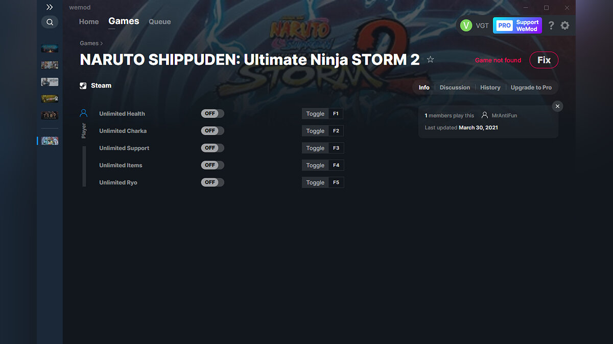 Naruto Shippuden: Ultimate Ninja Storm 2 — Trainer (+5) from 03/30/2021 [WeMod]