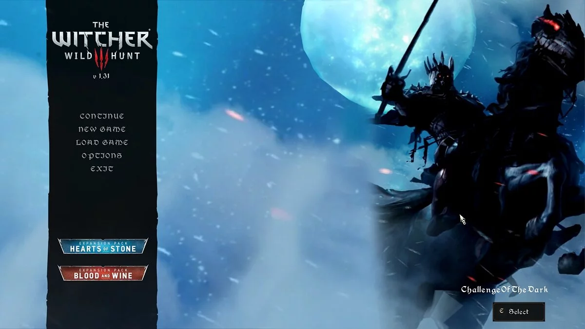 The Witcher 3: Wild Hunt - Complete Edition — Menú principal de Eredin