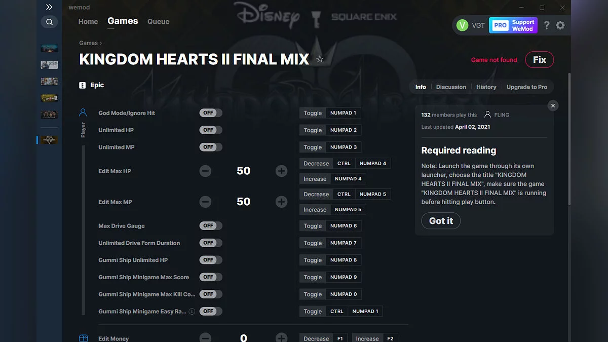 Kingdom Hearts 2: Final Mix+ — Трейнер (+26) від 02.04.2021 [WeMod]