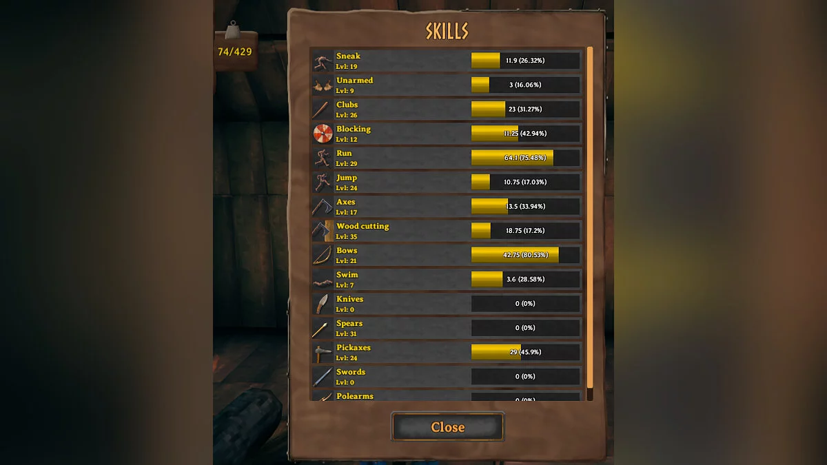 Valheim — Skills increase carry weight