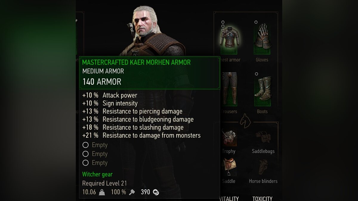 The Witcher 3: Wild Hunt — Starting Armor Improvement