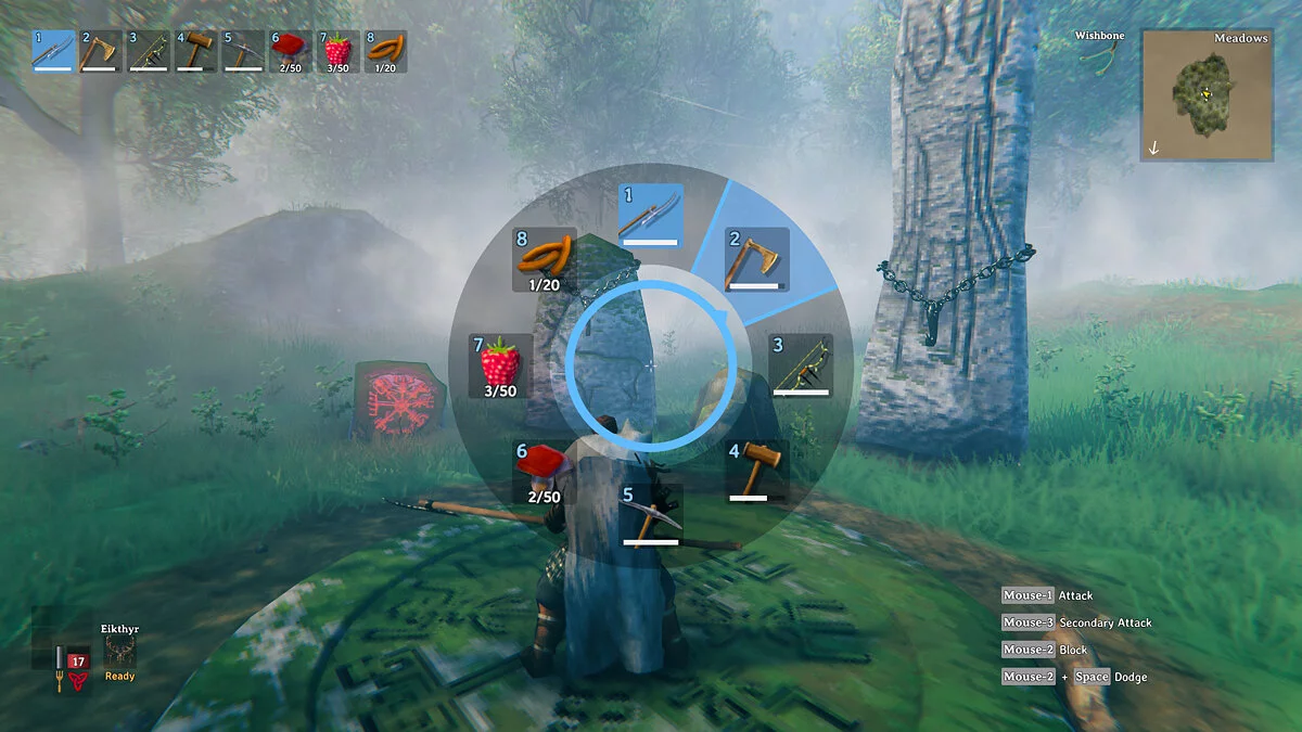 Valheim — Колесо экипировки