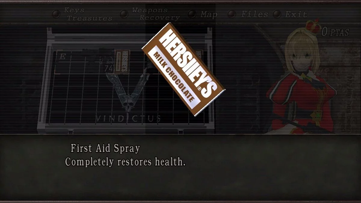 Resident Evil 4 (2005) — Hershey's milk chocolate