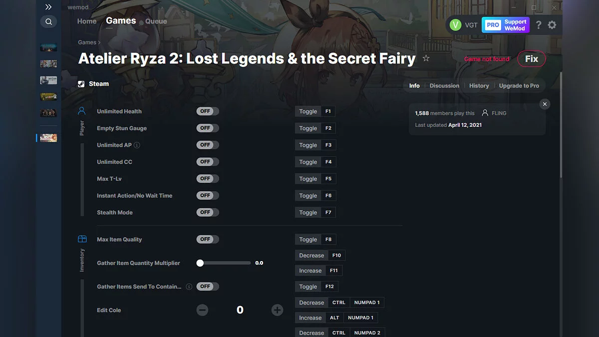 Atelier Ryza 2: Lost Legends &amp; the Secret Fairy — Trainer (+29) from 04/12/2021 [WeMod]