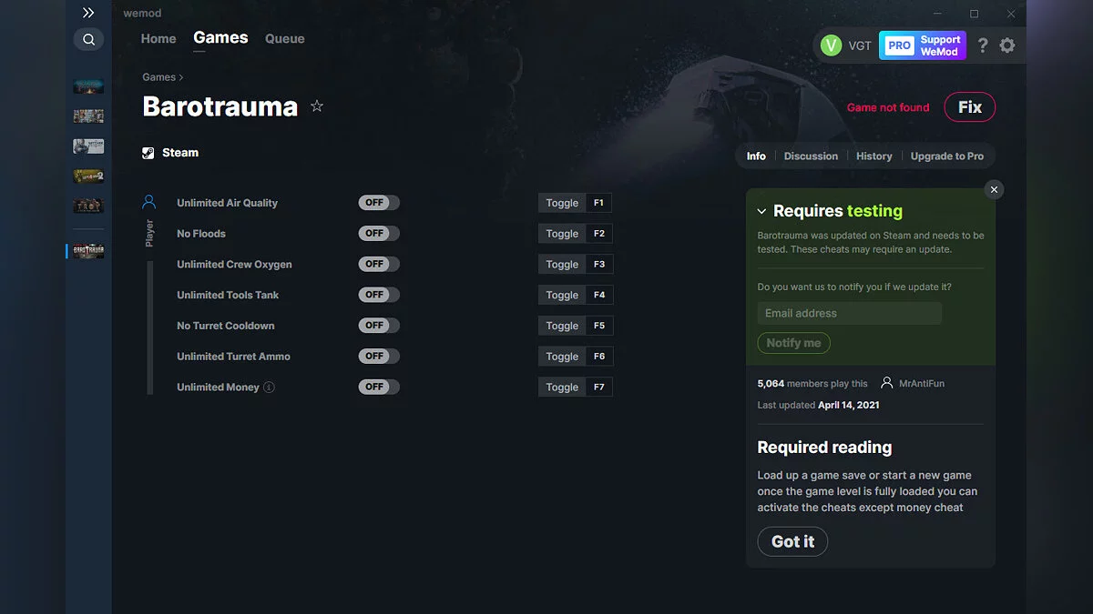 Barotrauma — Entrenador (+7) del 14/04/2021 [WeMod]