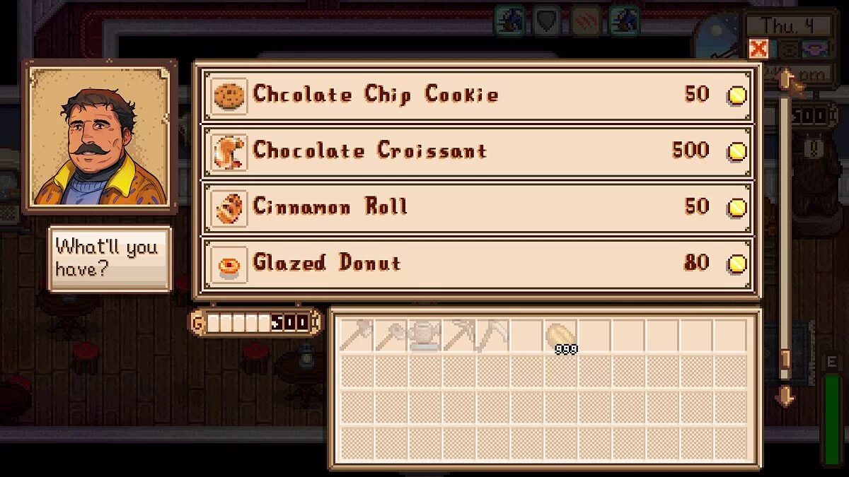 Stardew Valley — Блюда из кофейни
