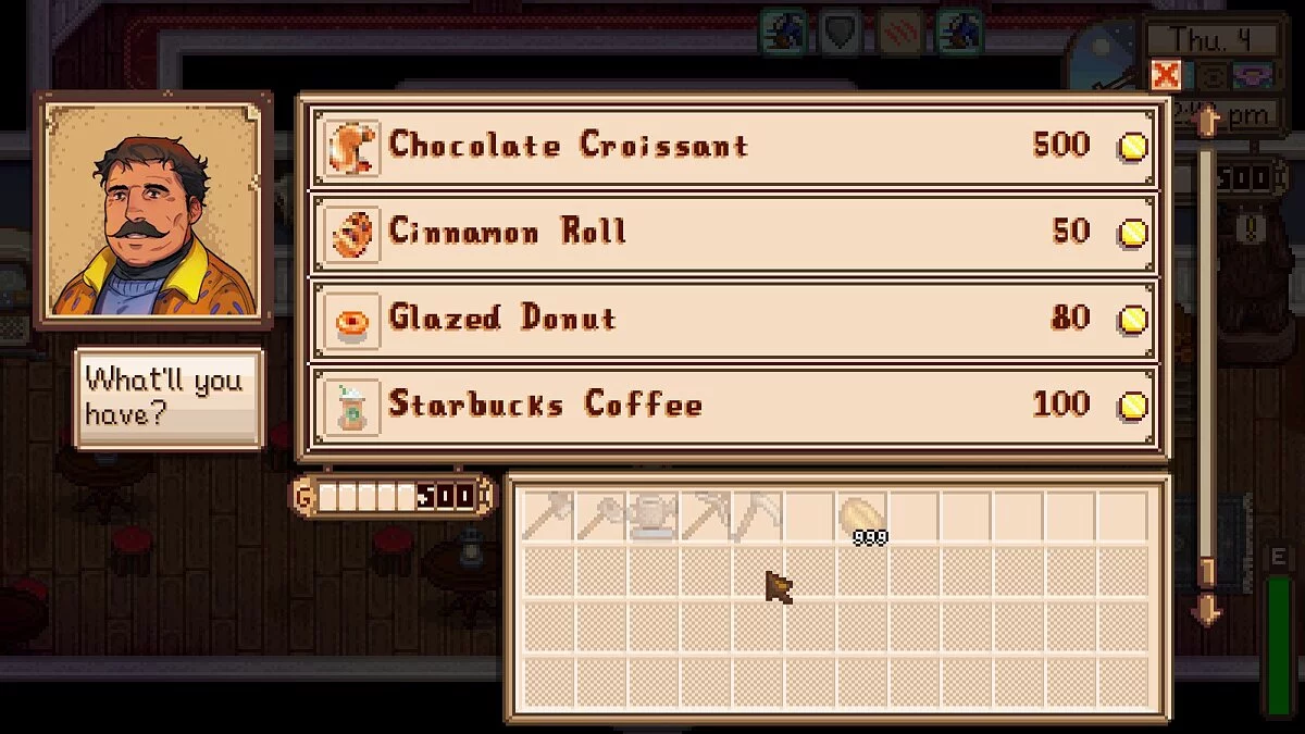 Stardew Valley — Блюда из кофейни