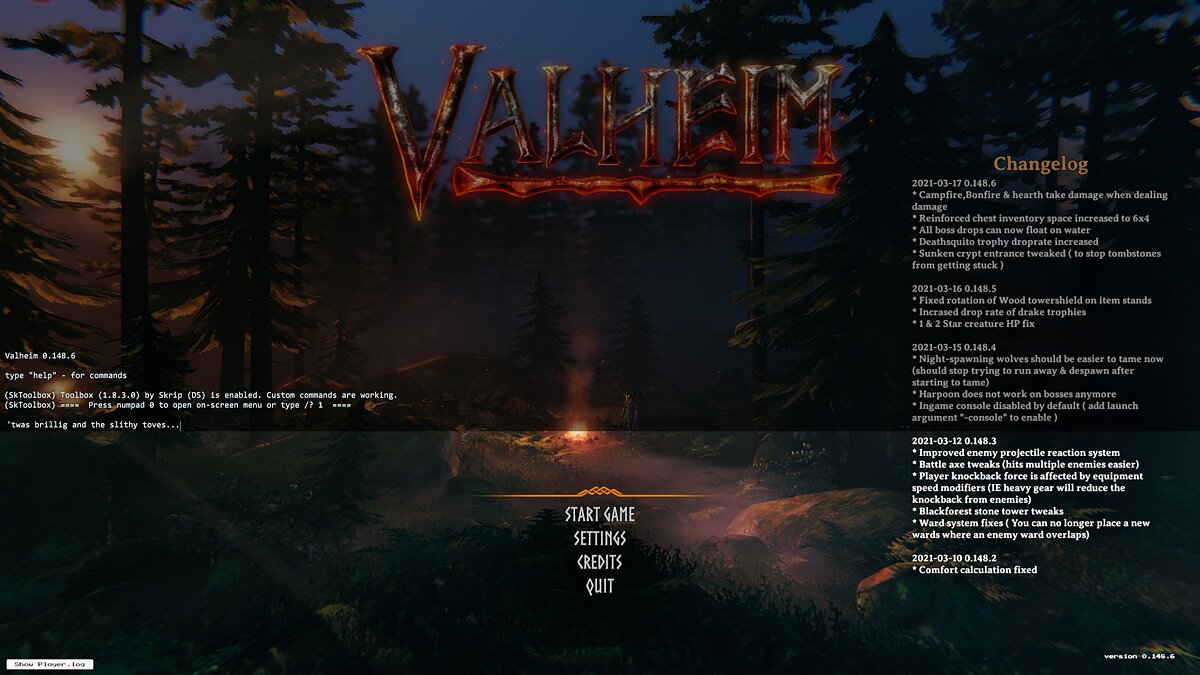 Valheim — Turning on the console