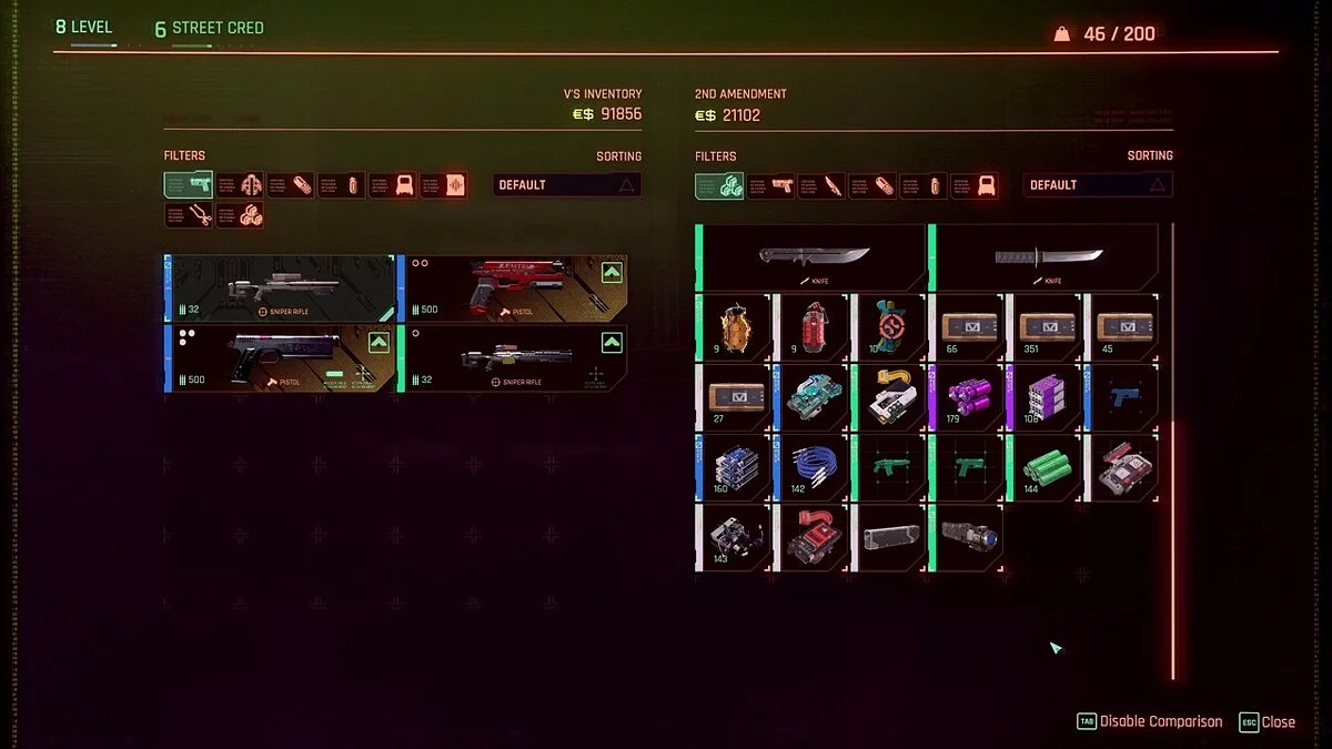 Cyberpunk 2077 — Приховати відомі характеристики