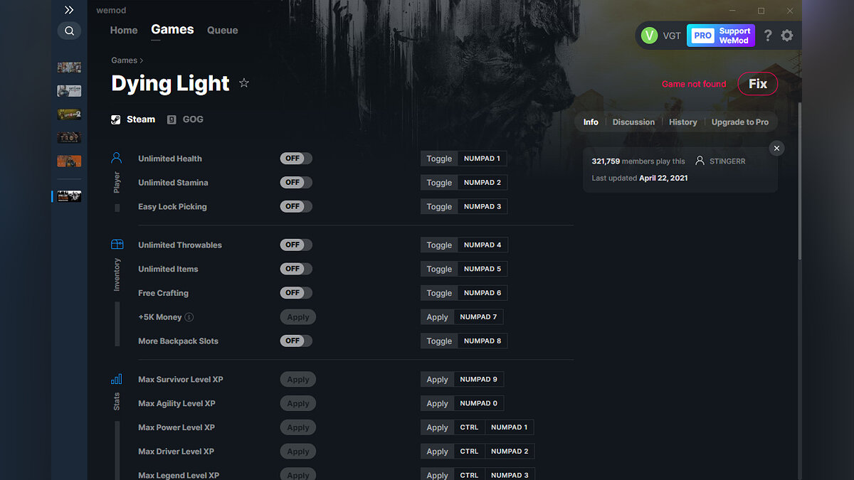 Dying Light — Trainer (+34) from 04/22/2021 [WeMod]