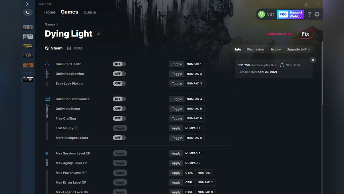 Dying Light — Trainer (+34) from 04/22/2021 [WeMod]