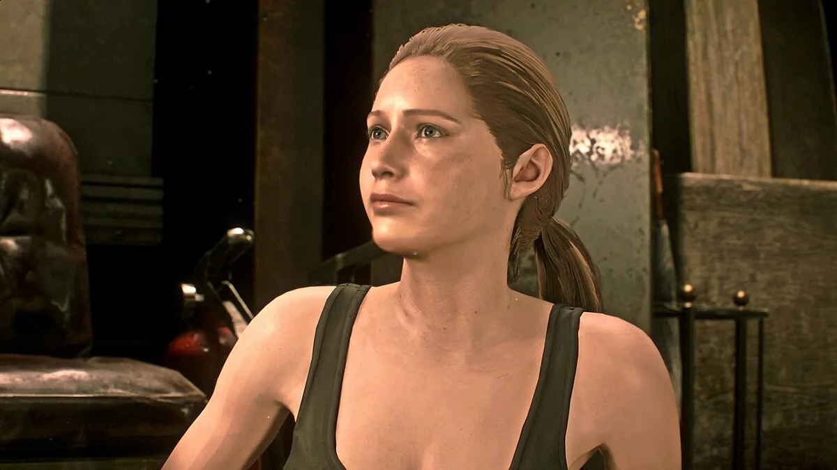 Resident Evil 2 — Claire with a ponytail and physics