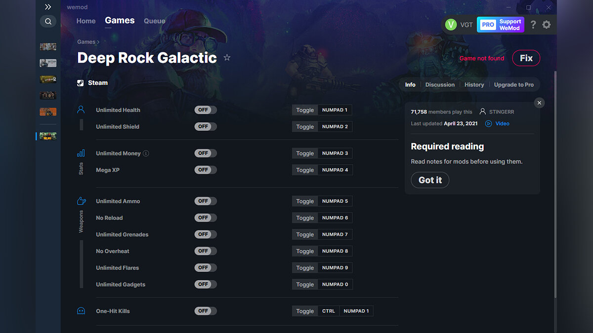 Deep Rock Galactic — Trainer (+12) from 04/23/2021 [WeMod]