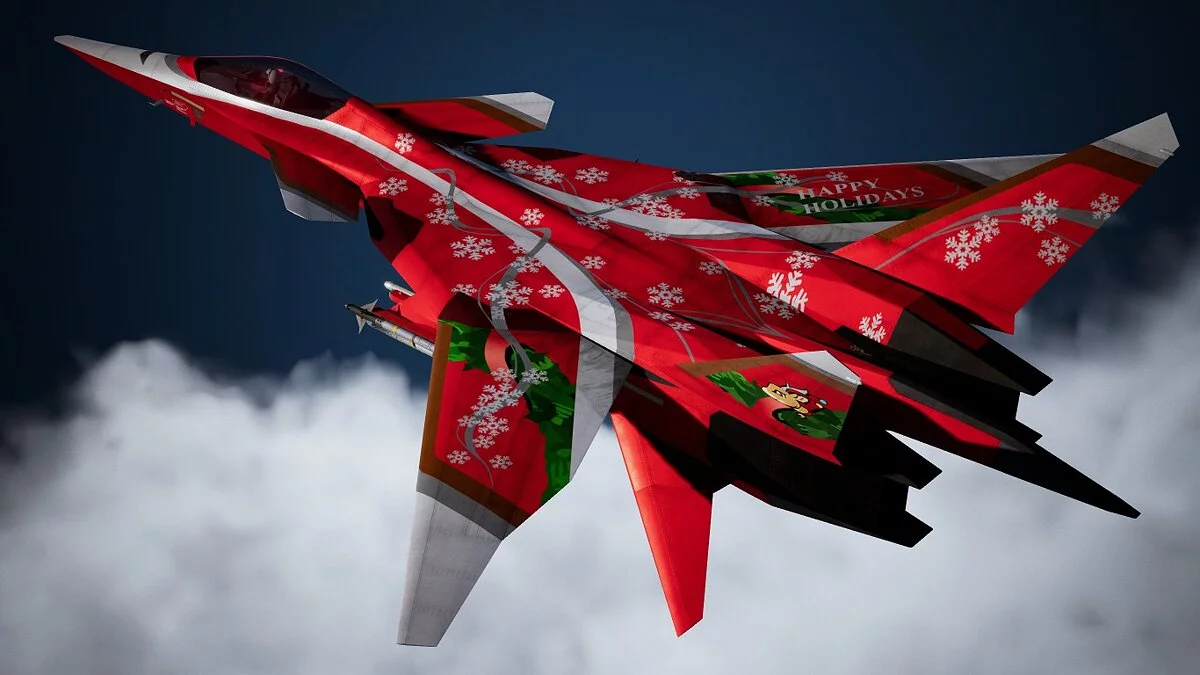 Ace Combat 7: Skies Unknown — XFA-27 v barvi &quot;Veselih praznikov&quot;.
