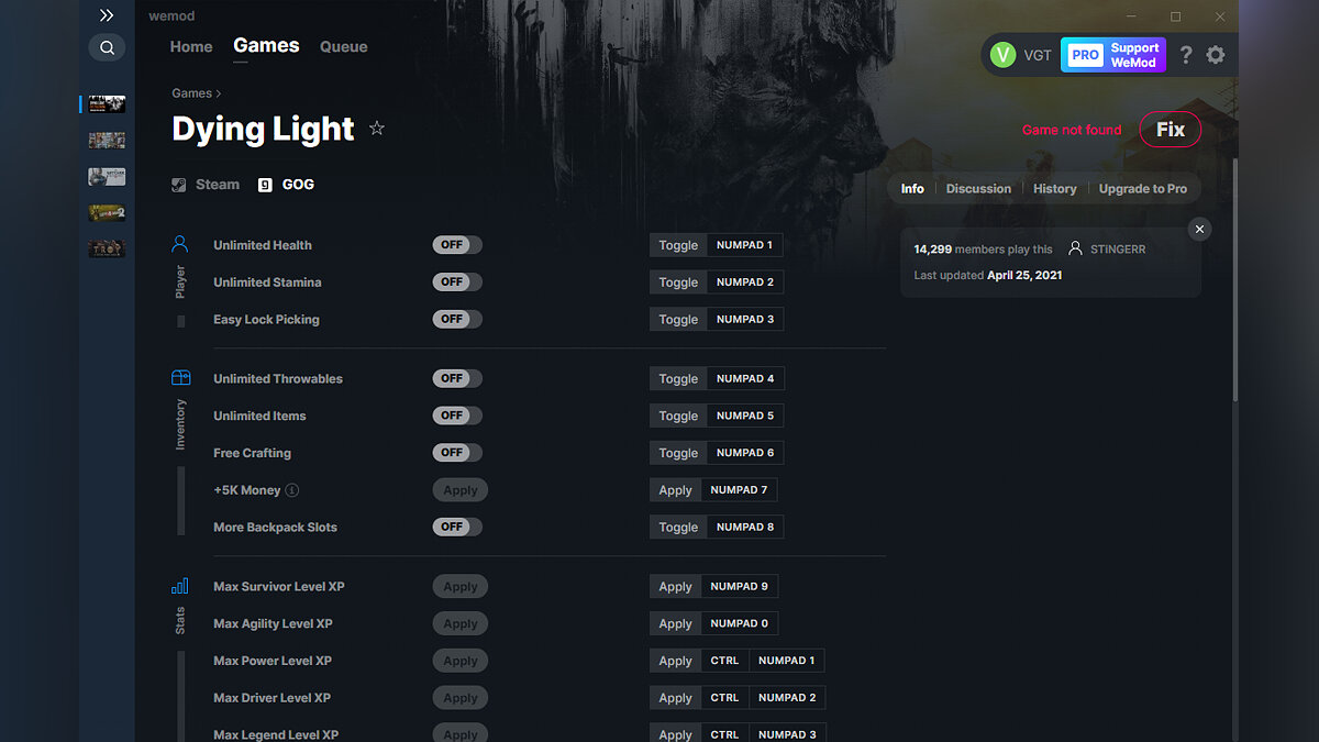 Dying Light — Trainer (+34) from 04/25/2021 [WeMod]