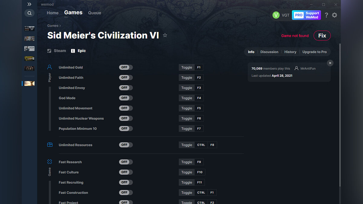 Sid Meier&#039;s Civilization 6 — Trainer (+13) from 04/28/2021 [WeMod]