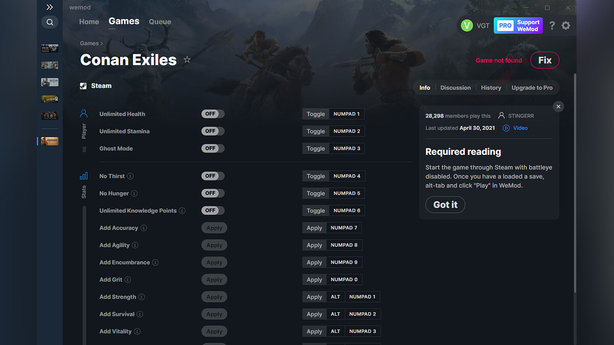 Conan Exiles — Trainer (+16) from 04/30/2021 [WeMod]