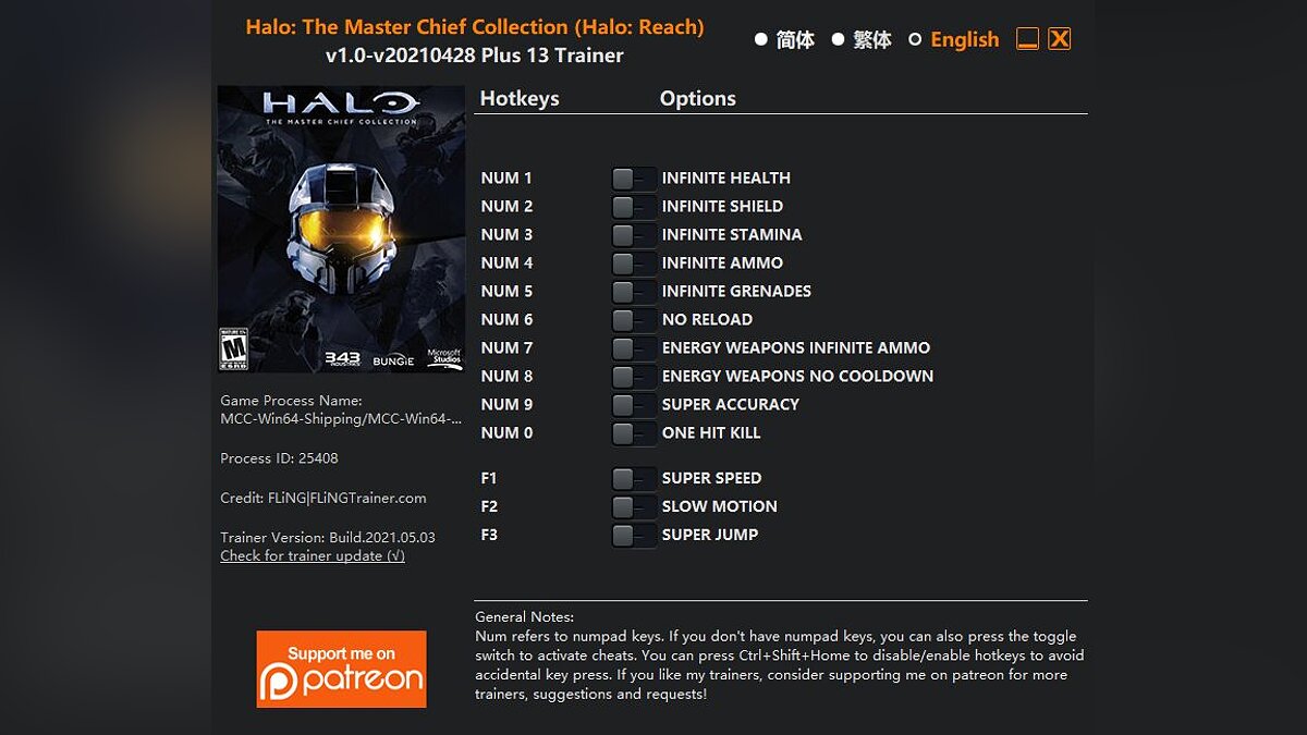 Halo: Reach — Trainer (+13) [1.0 - UPD: 05/28/2021]