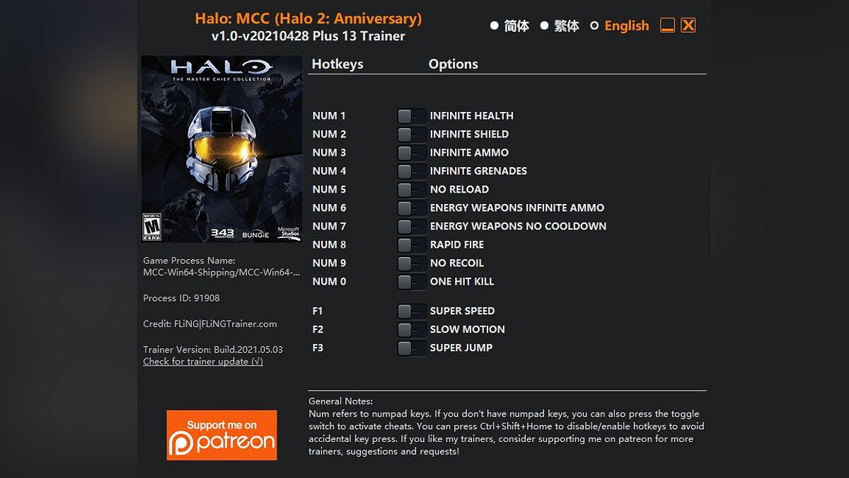 Halo 2: Anniversary — Trainer (+13) [1.0 - UPD: 04/28/2021]