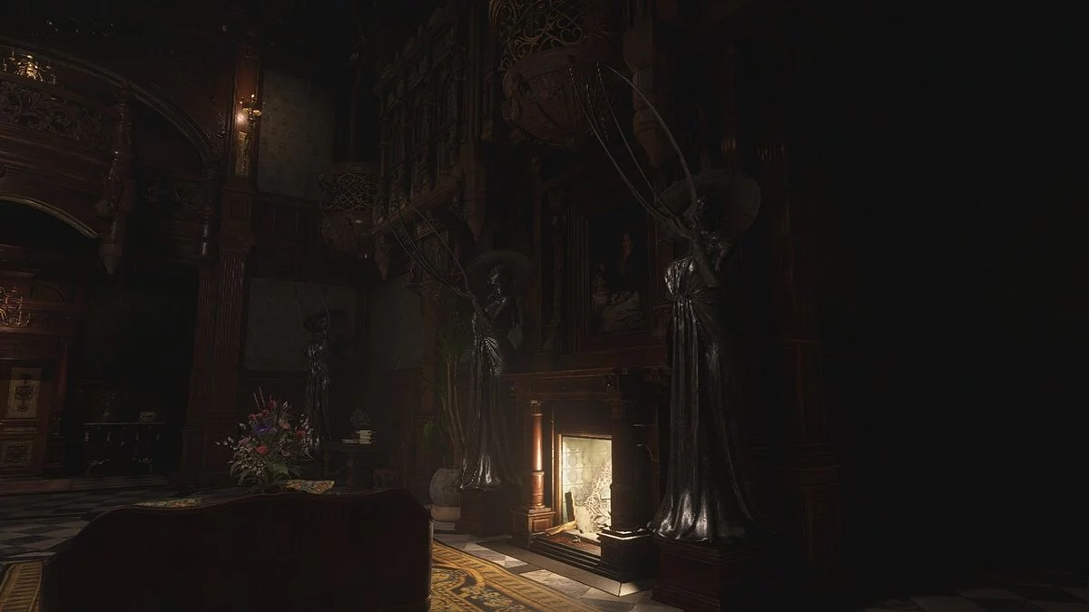 Resident Evil Village — Statues of Dimitrescu instead of armor