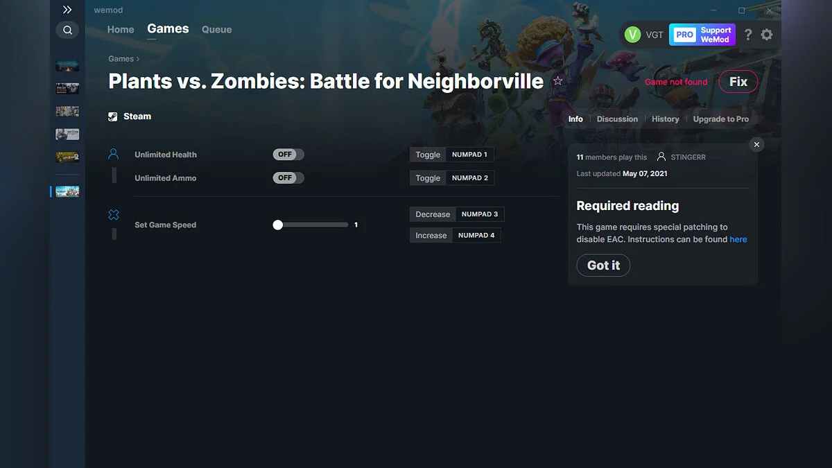 Plants vs. Zombies: Battle for Neighborville — Трейнер (+3) від 07.05.2021 [WeMod]