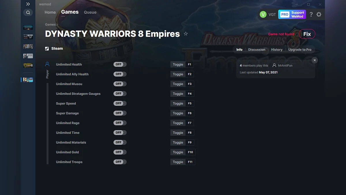 Dynasty Warriors 8: Empires — Трейнер (+11) від 07.05.2021 [WeMod]