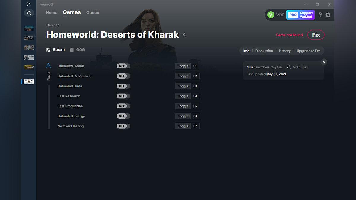 Homeworld: Deserts of Kharak — Trainer (+7) from 05/08/2021 [WeMod]