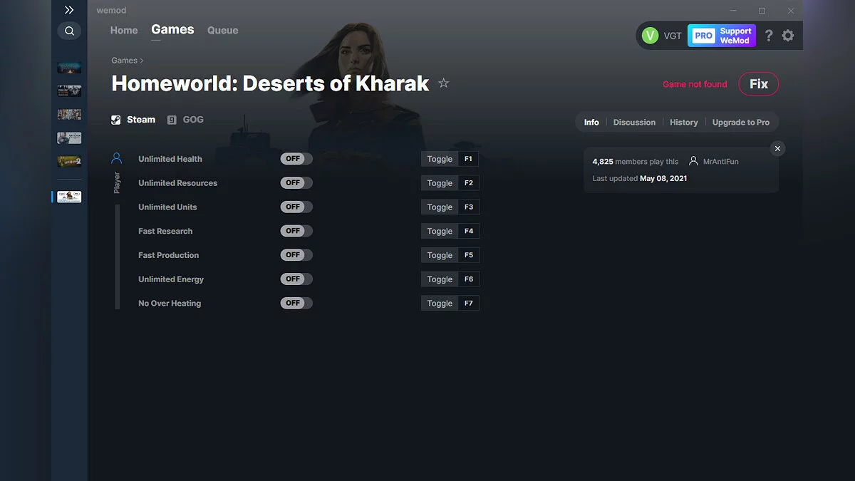 Homeworld: Deserts of Kharak — Trainer (+7) from 05/08/2021 [WeMod]