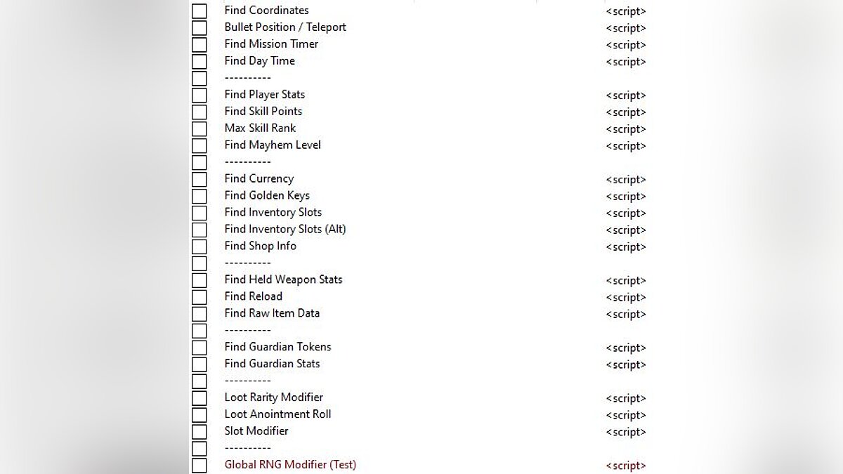 Borderlands 3 — Table for Cheat Engine [UPD: 05/07/2021]