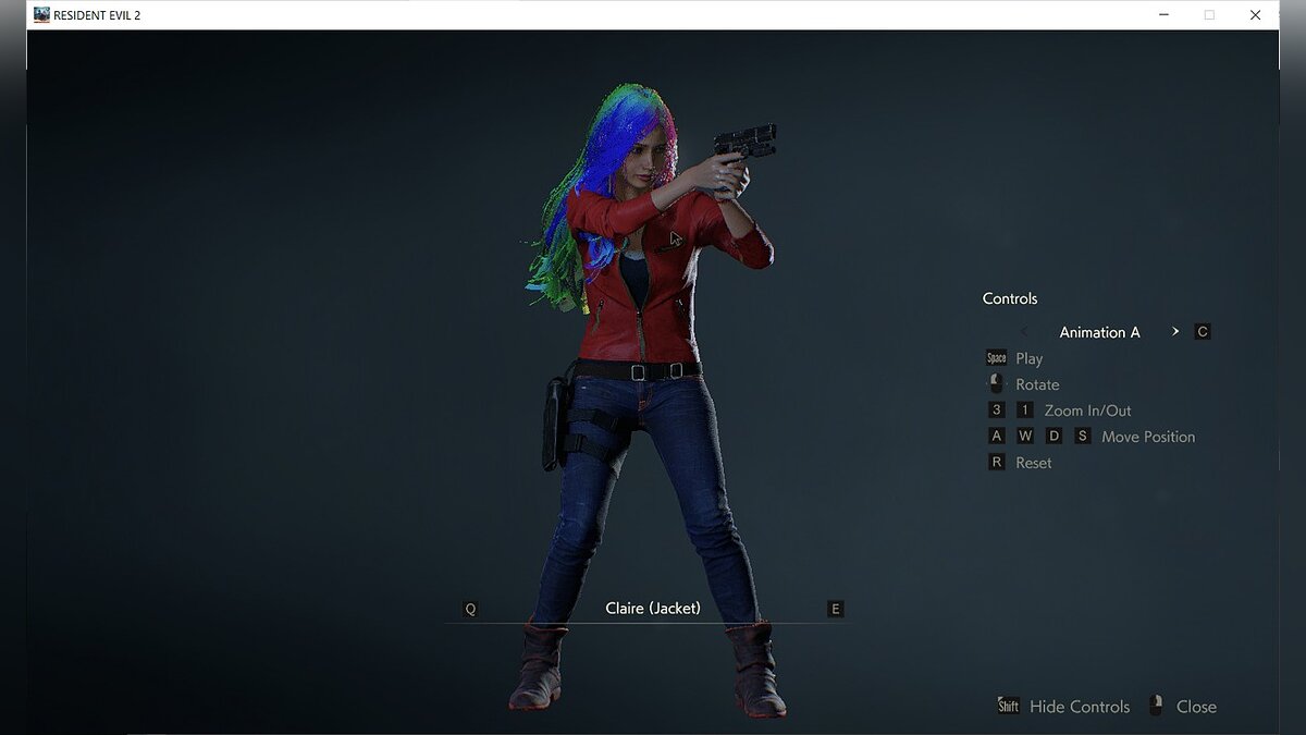 Resident Evil 2 — Long rainbow hair for Claire