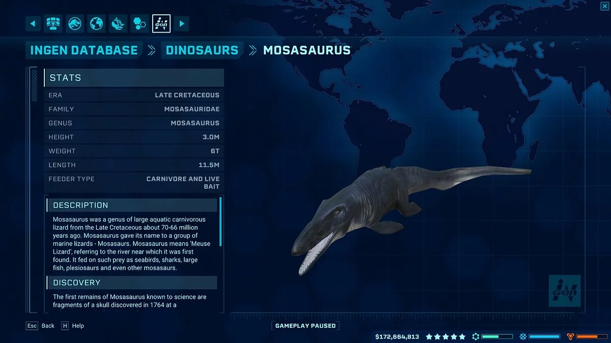 Jurassic World Evolution — Мозазавр (нові види)