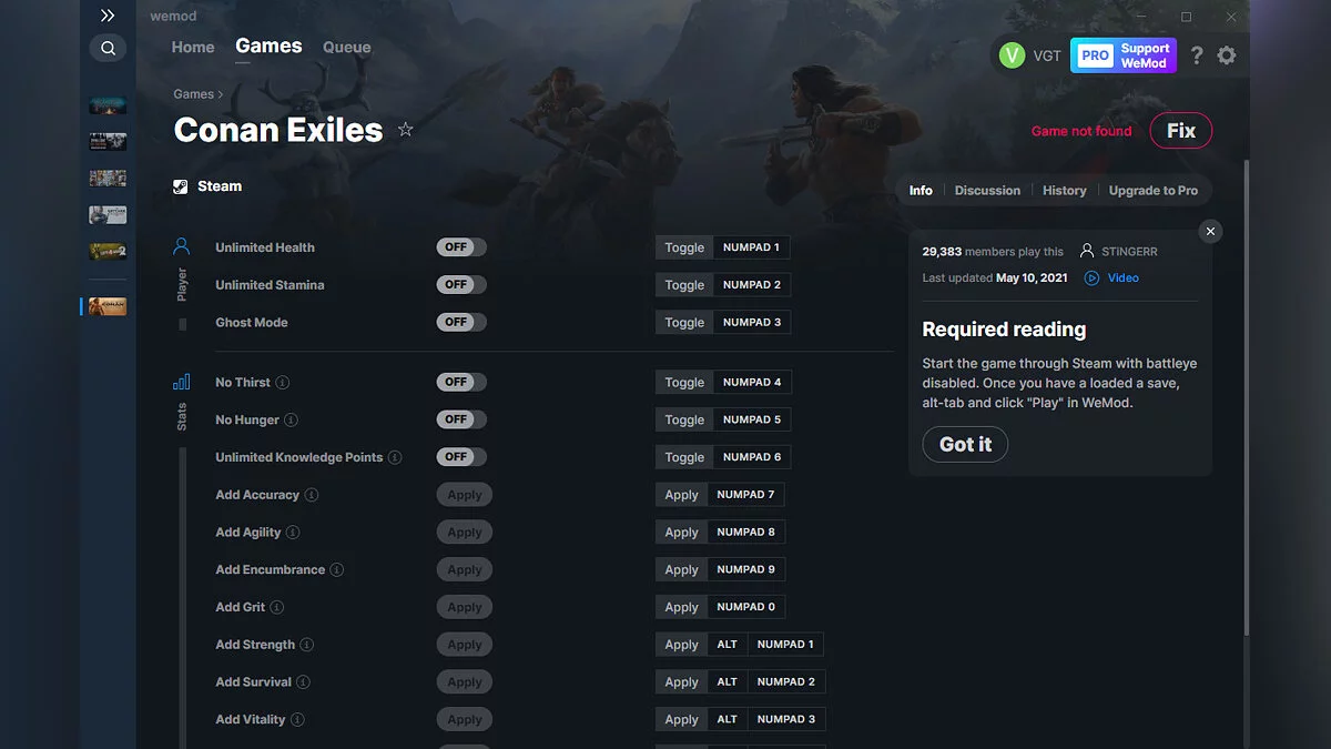 Conan Exiles — Trainer (+16) from 05/10/2021 [WeMod]