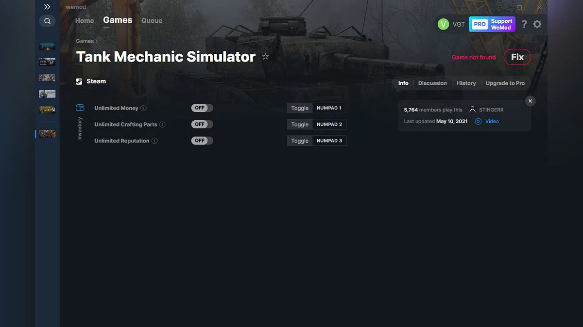 Tank Mechanic Simulator — Trainer (+3) from 05/10/2021 [WeMod]