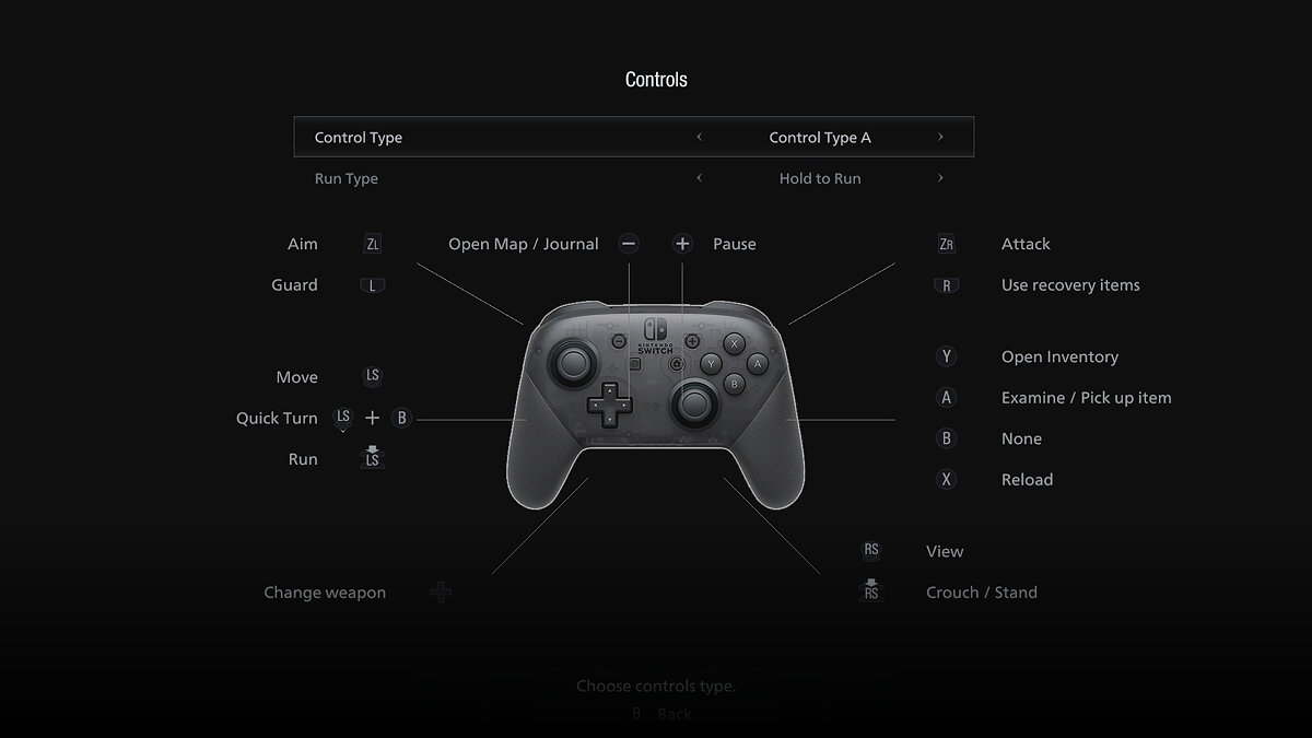 Resident Evil Village — Switch Pro Controller Buttons