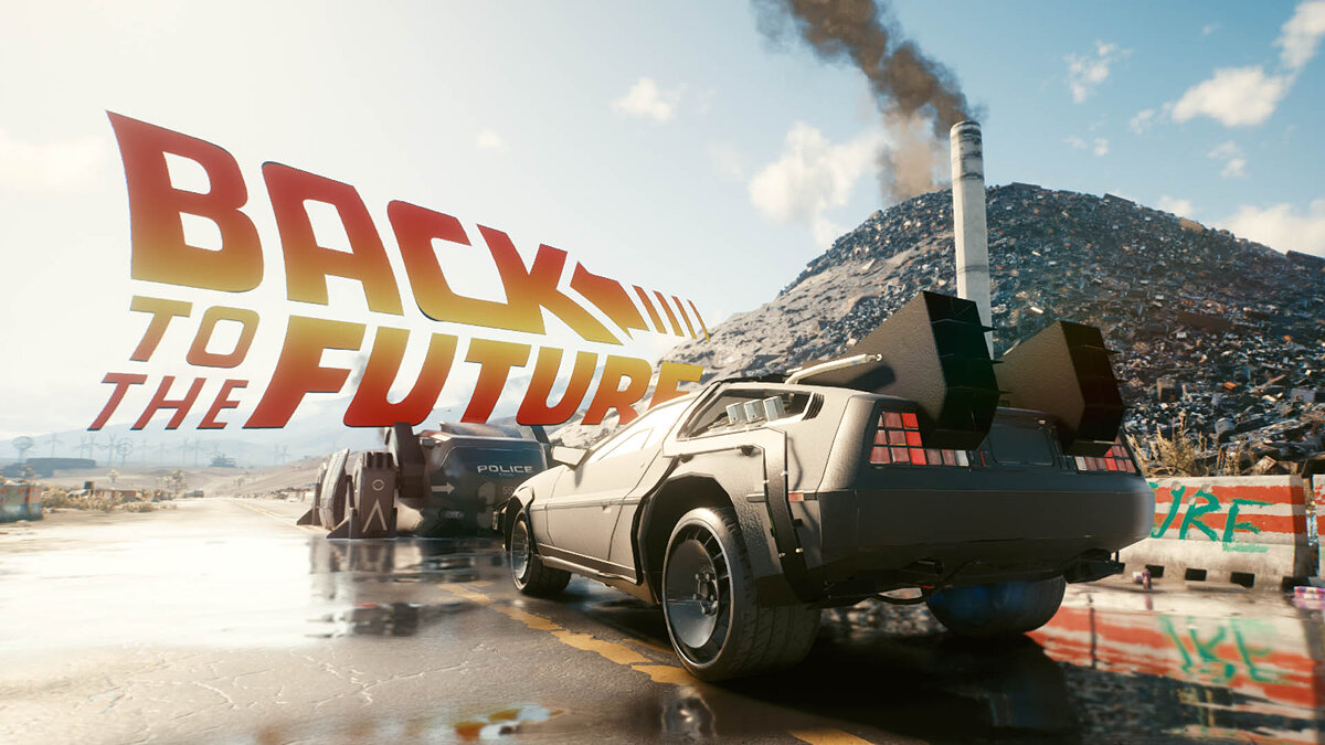 Cyberpunk 2077 — DeLorean from the movie "Back to the Future"