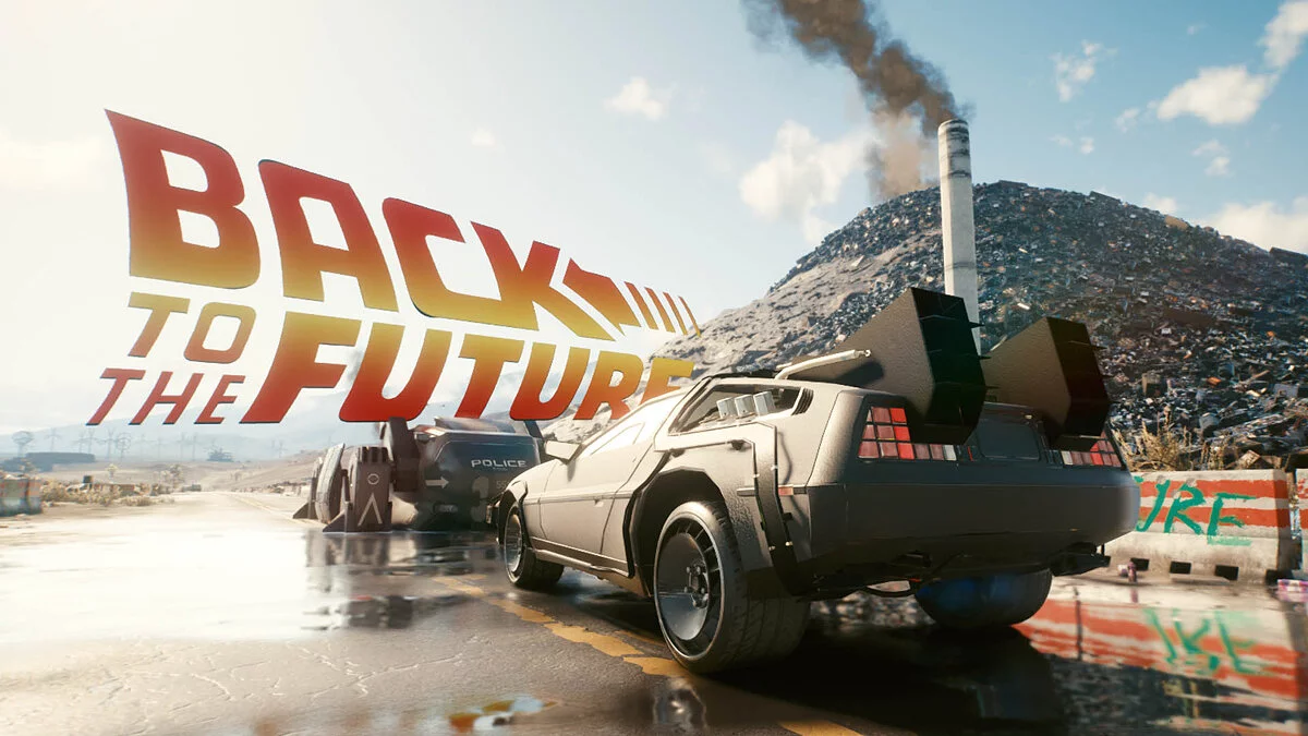 Cyberpunk 2077 — DeLorean from the movie "Back to the Future"