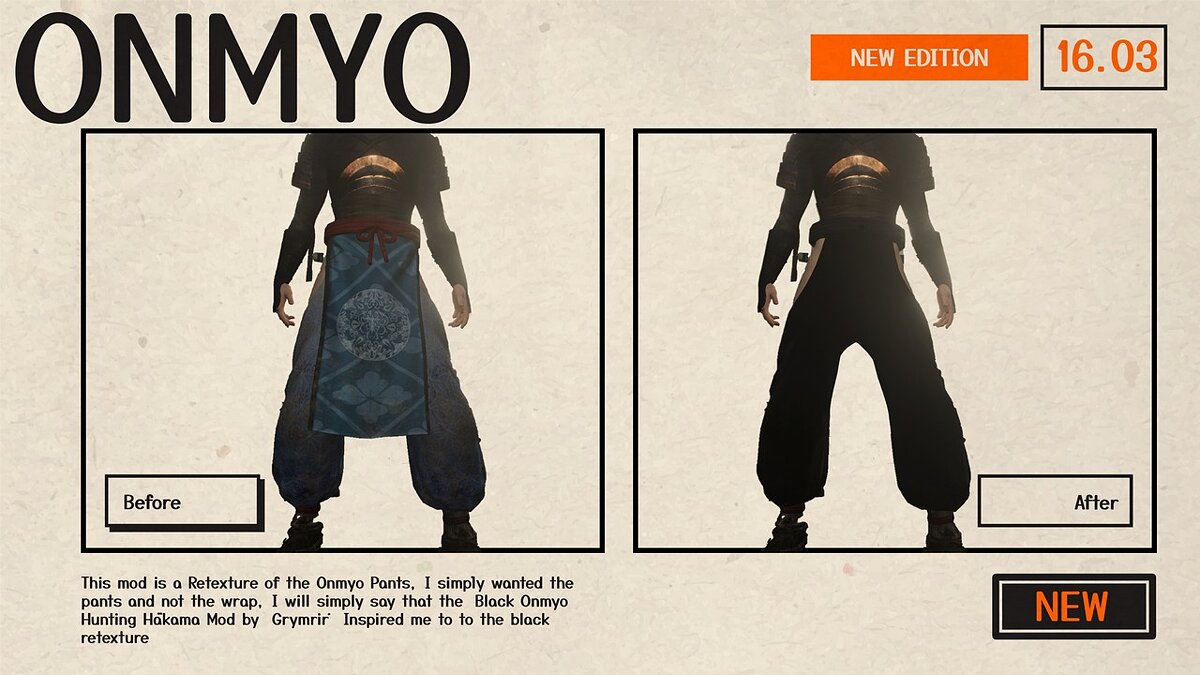 Nioh 2: Complete Edition — Retexture of hunting pants