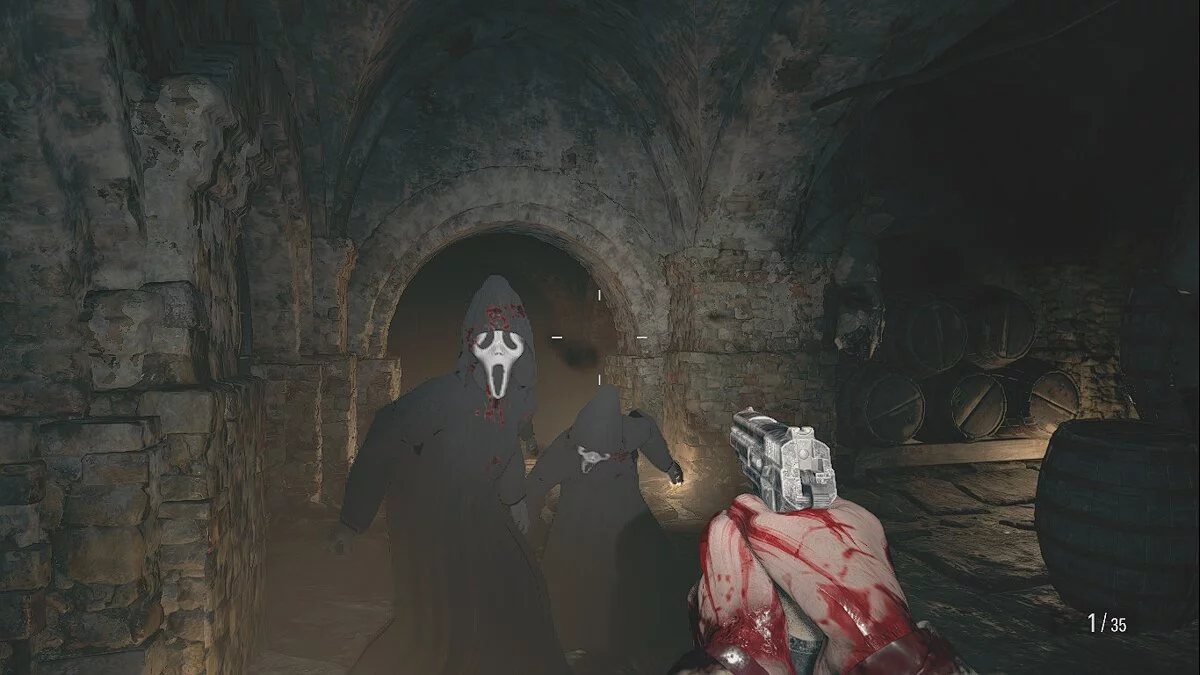 Resident Evil Village — Призрачное лицо из фильма «Крик»