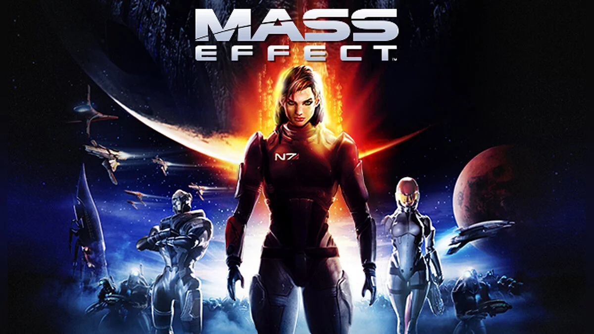 Mass Effect Legendary Edition — Female Shepard in the splash screen