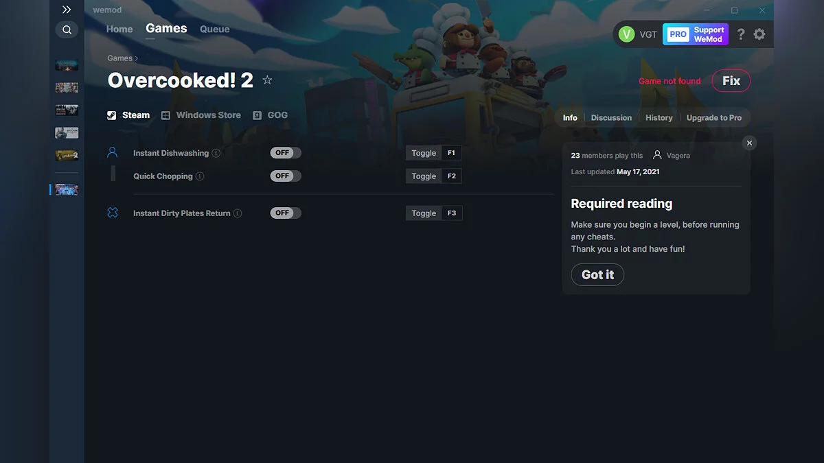 Overcooked 2 — Trainer (+3) from 05/17/2021 [WeMod]