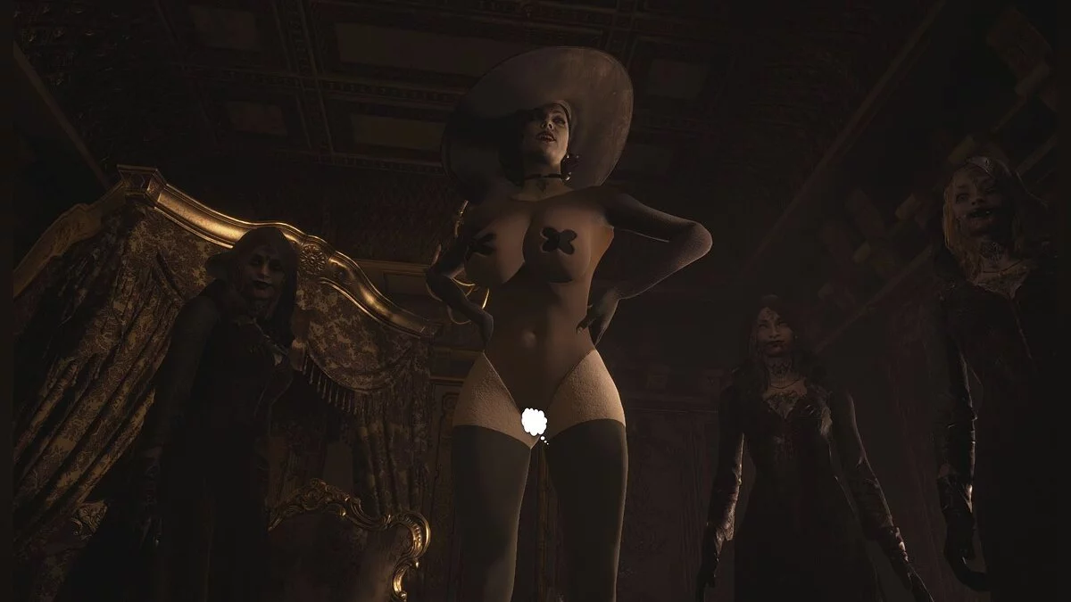 Resident Evil Village — Леді Димитреску у прозорому боді