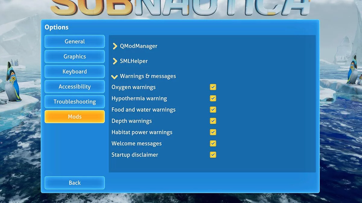 Subnautica: Below Zero — Отключение сообщений