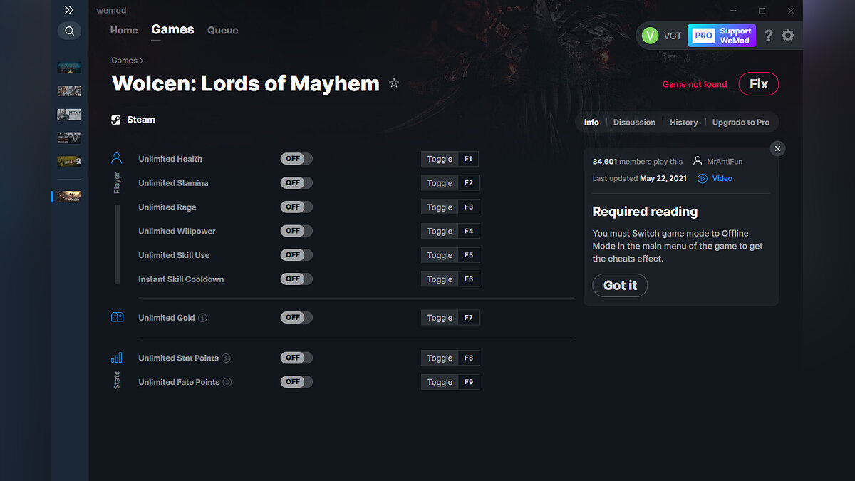 Wolcen: Lords of Mayhem — Trainer (+9) from 05.22.2021 [WeMod]