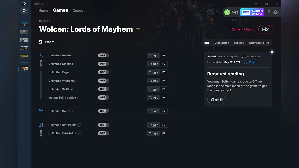 Wolcen: Lords of Mayhem — Trainer (+9) from 05.22.2021 [WeMod]